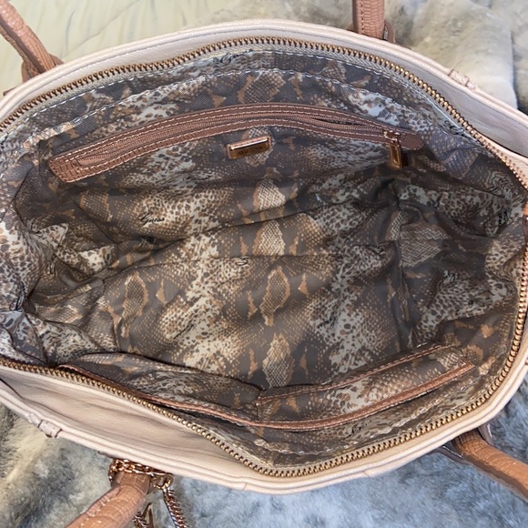 Guess Nude Rosata Handbag with Rose Gold Accents and Hanging Charm Bracelet - Picture 6 of 10